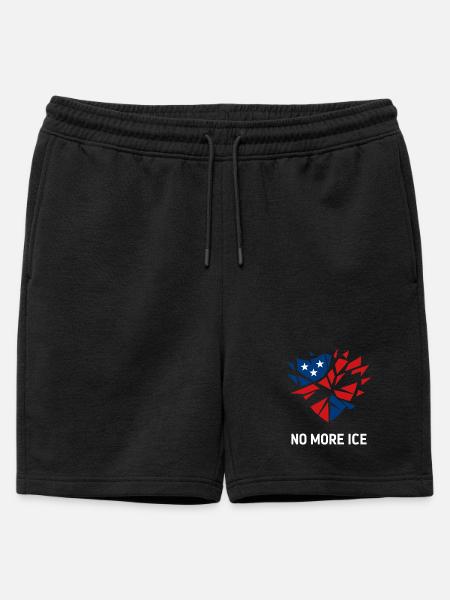 Stoppt die Abschiebung Protest Herz - Männer Premium Organic Sweatshorts - Schwarz