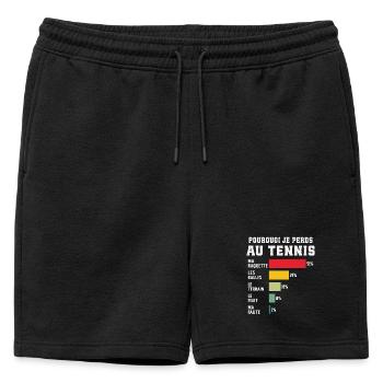 Tennis Pourquoi Je Perds Au Tennis  - Short de survêtement homme premium - noir - Devant - AI Model Male 178 light (178cm)