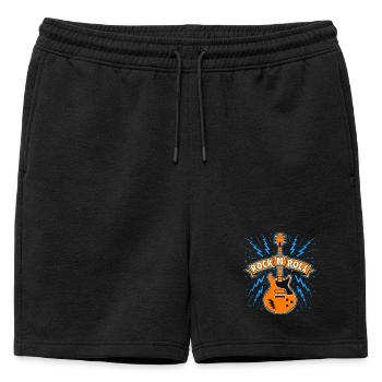 Bannière Rock’N’Roll avec guitare - Short de survêtement homme premium - noir - Devant - AI Model Male 178 light (178cm)
