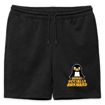 Avertissement pingouin : Socialement maladroit, drôle, maladroit - Short de survêtement homme premium - noir - Devant - AI Model Male 178 light (178cm)