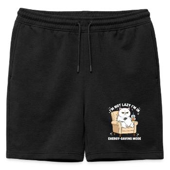 Mode économie d’énergie cathol - Short de survêtement homme premium - noir - Devant - AI Model Male 178 light (178cm)