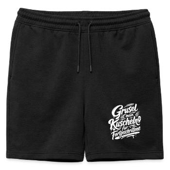 Grusel ist mein Kuschel Fortgeschrittene - Männer Premium Organic Sweatshorts - Schwarz - Vorne - AI Model Male 178 light (178cm)