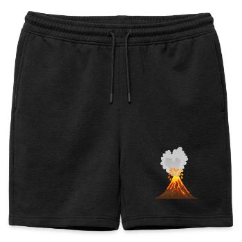 Volcan, lave, cendre, magma, géologue, volcan - Short de survêtement homme premium - noir - Devant - AI Model Male 178 light (178cm)