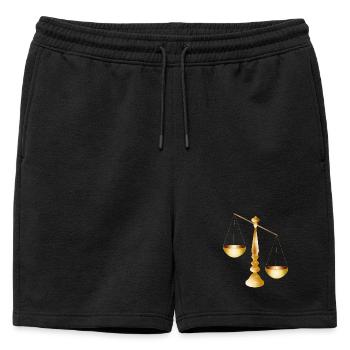 deux balances sur une poutre avec pied - Short de survêtement homme premium - noir - Devant - AI Model Male 178 light (178cm)