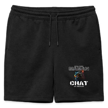 Meilleure Maman Chat Mondiale - Short de survêtement homme premium - noir - Devant - AI Model Male 178 light (178cm)