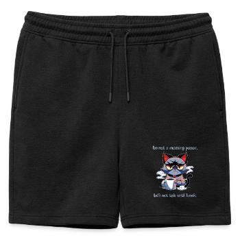 Not a Morning Person Coffee Cat Saying - Mens' Premium Organic Sweatshorts - black - Front - AI Model Male 178 light (178cm)