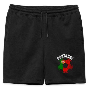 Portugal Fußball - Portugal Soccer - Mens' Premium Organic Sweatshorts - black - Front - AI Model Male 178 light (178cm)