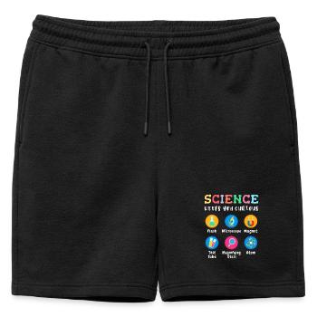 La science suscite la curiosité - Short de survêtement homme premium - noir - Devant - AI Model Male 178 light (178cm)