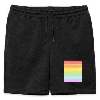 Pastel Rainbow Degradation Fierté LGBTQ - Short de survêtement homme premium - noir - Devant - AI Model Male 178 light (178cm)