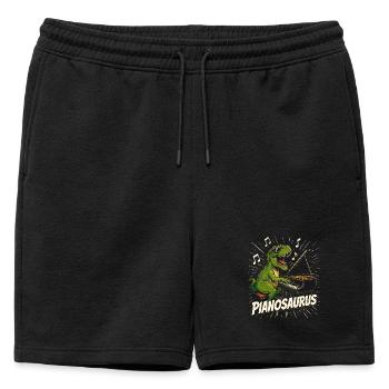Dinosaure pianiste amusant - Short de survêtement homme premium - noir - Devant - AI Model Male 178 light (178cm)