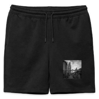 Wolf Lost Place Art en noir et blanc Crime animalier - Short de survêtement homme premium - noir - Devant - AI Model Male 178 light (178cm)