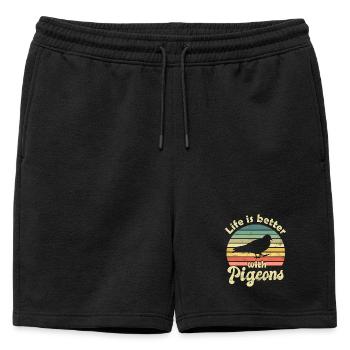 Pigeon Pigeons - Short de survêtement homme premium - noir - Devant - AI Model Male 178 light (178cm)