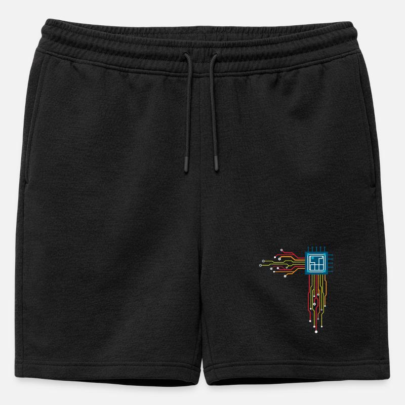Computer chip - Creative illustration - Mens' Premium Organic Sweatshorts - black