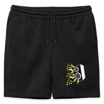 Haut parleur et musique - Short de survêtement homme premium - noir - Devant - AI Model Male 178 light (178cm)