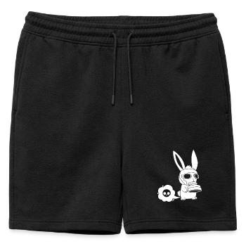 Lapin blanc qui pète - Short de survêtement homme premium - noir - Devant - AI Model Male 178 light (178cm)