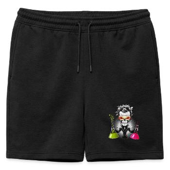 Crâne en scientifique sombre dans le laboratoire - Short de survêtement homme premium - noir - Devant - AI Model Male 178 light (178cm)