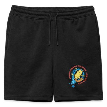 Cat Out - Mens' Premium Organic Sweatshorts - black - Front - AI Model Male 178 light (178cm)