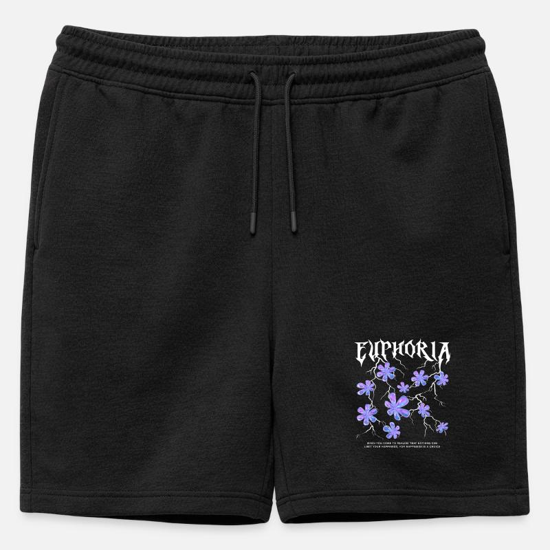 Euphorie Blitzblumen - Männer Premium Organic Sweatshorts - Schwarz