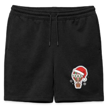 Montgolfière avec design de chapeau de Noël - Short de survêtement homme premium - noir - Devant - AI Model Male 178 light (178cm)