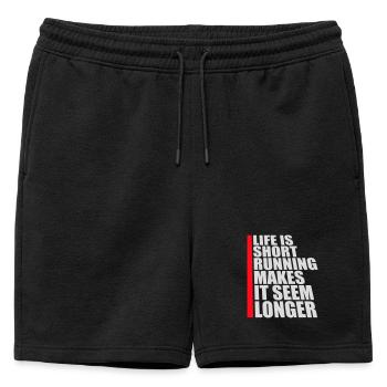 La vie est courte La course la rend plus longue Drôle - Short de survêtement homme premium - noir - Devant - AI Model Male 178 light (178cm)