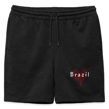 I love Brazil, heart Brazil - Mens' Premium Organic Sweatshorts - black - Front - AI Model Male 178 light (178cm)