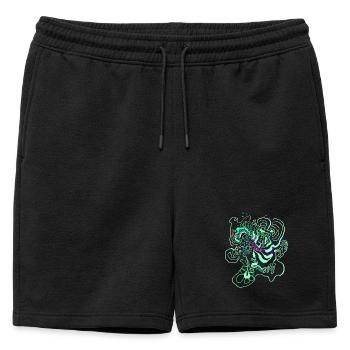 Carte de corail / Motif floral - Short de survêtement homme premium - noir - Devant - AI Model Male 178 light (178cm)