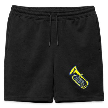 Musique de tuba aux couleurs néon - Short de survêtement homme premium - noir - Devant - AI Model Male 178 light (178cm)