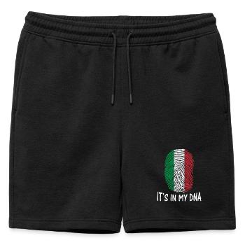 drapeau de l'Italie empreinte digitale ADN drapeau de l'Italie - Short de survêtement homme premium - noir - Devant - AI Model Male 178 light (178cm)