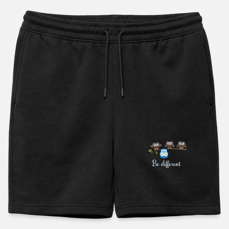 Be Different Eule - Männer Premium Organic Sweatshorts - Schwarz