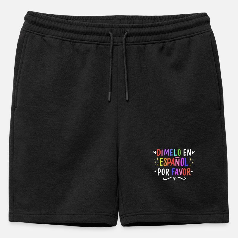 Spanisch Spanischlehrer Sprache - Männer Premium Organic Sweatshorts - Schwarz