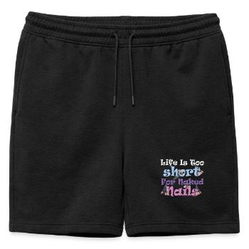 La vie est trop courte pour la technologie des ongles nue - Short de survêtement homme premium - noir - Devant - AI Model Male 178 light (178cm)