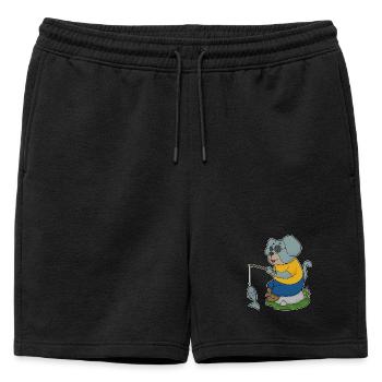Pêche au poisson Dog Angler - Short de survêtement homme premium - noir - Devant - AI Model Male 178 light (178cm)