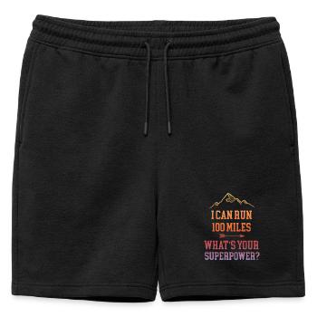 Je peux courir 100 milles. Quel est votre superpouvoir? - Short de survêtement homme premium - noir - Devant - AI Model Male 178 light (178cm)