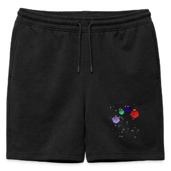 Boules d’arbre de Noël avec flocons de neige - Short de survêtement homme premium - noir - Devant - AI Model Male 178 light (178cm)