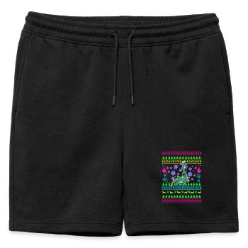 Dino de Noël avec lumières - Short de survêtement homme premium - noir - Devant - AI Model Male 178 light (178cm)