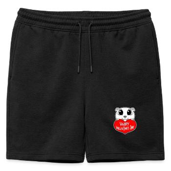 Ours de cœur de la Saint-Valentin - Short de survêtement homme premium - noir - Devant - AI Model Male 178 light (178cm)