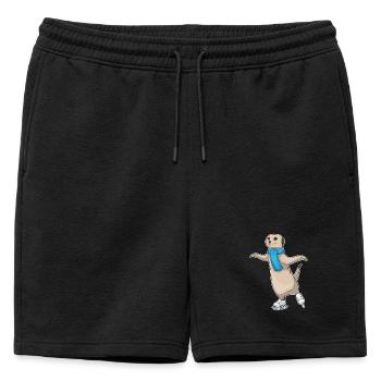 Suricates patins à glace - Short de survêtement homme premium - noir - Devant - AI Model Male 178 light (178cm)