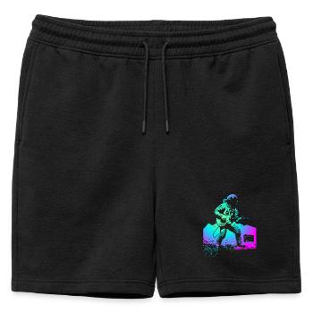 Playing On The Moon - Mens' Premium Organic Sweatshorts - black - Front - AI Model Male 178 light (178cm)