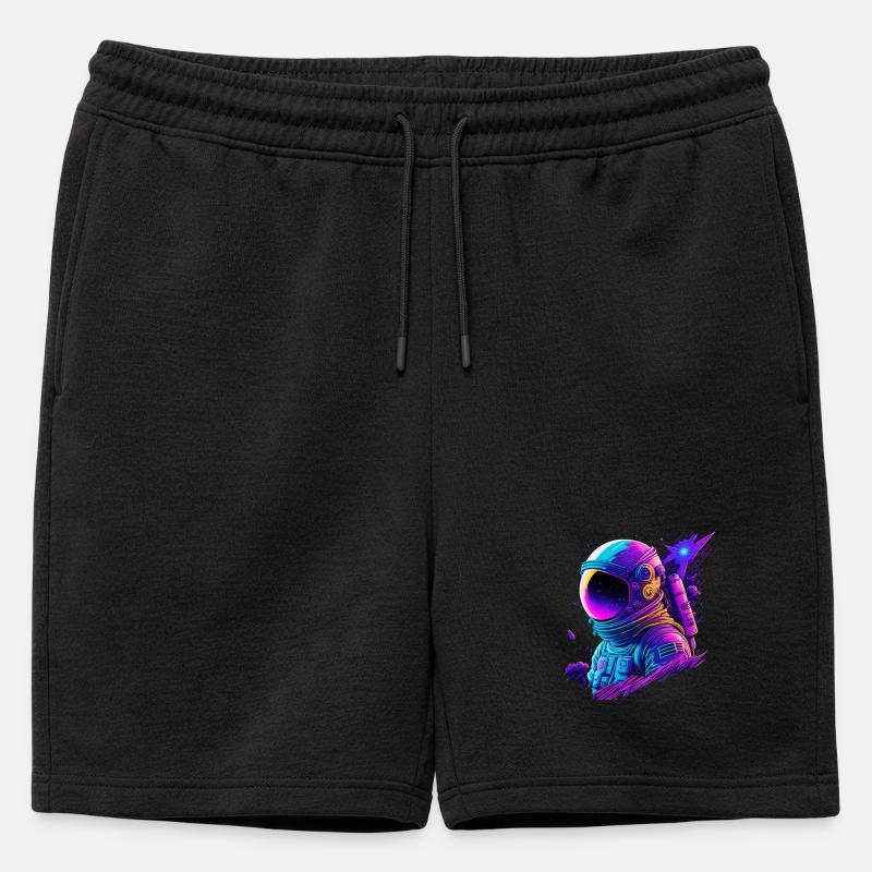 Synthwave Astronaut Space Explorer - Männer Premium Organic Sweatshorts - Schwarz