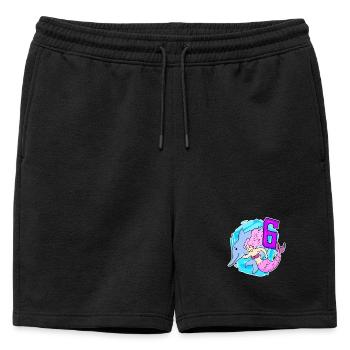 Fille - 6ème Anniversaire Sirène - Fille - Short de survêtement homme premium - noir - Devant - AI Model Male 178 light (178cm)