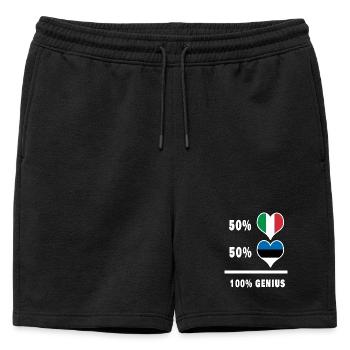 Estonie et Italie 100% drapeaux fantastiques - Short de survêtement homme premium - noir - Devant - AI Model Male 178 light (178cm)