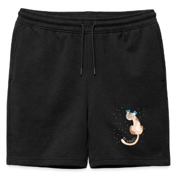 Chat, sois malin - Short de survêtement homme premium - noir - Devant - AI Model Male 178 light (178cm)