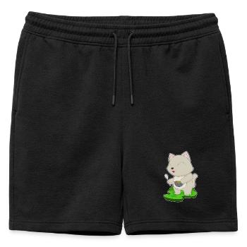 Cuisson dans un bol de cuisson pour chats - Short de survêtement homme premium - noir - Devant - AI Model Male 178 light (178cm)