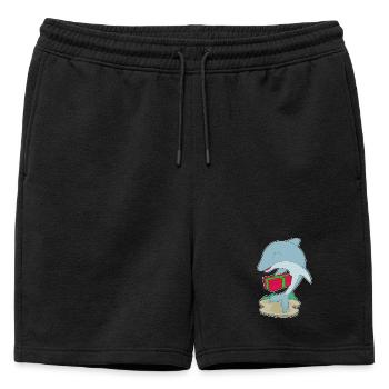Dolphin Christmas Package - Mens' Premium Organic Sweatshorts - black - Front - AI Model Male 178 light (178cm)