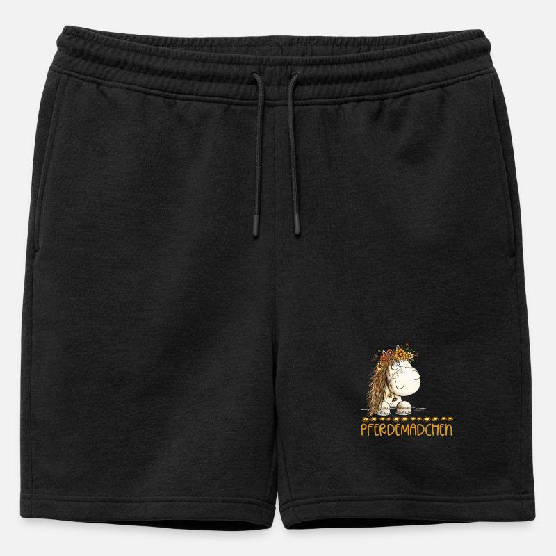 Pferdemädchen Spruch Mit Süßem Pferd - Männer Premium Organic Sweatshorts - Schwarz
