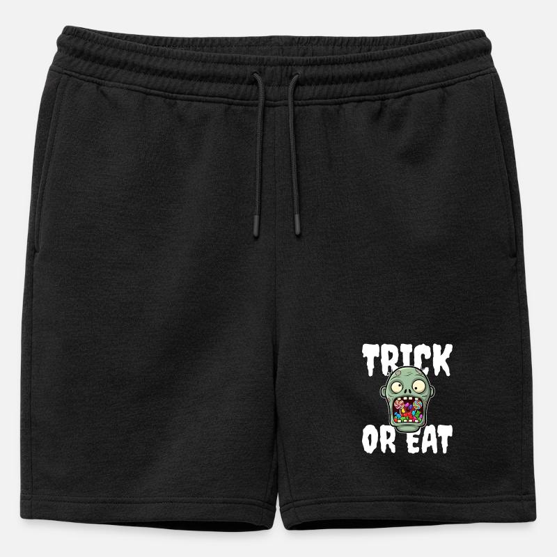 SÜSSES ODER ESSEN - ZOMBIE HALLOWEEN - Männer Premium Organic Sweatshorts - Schwarz