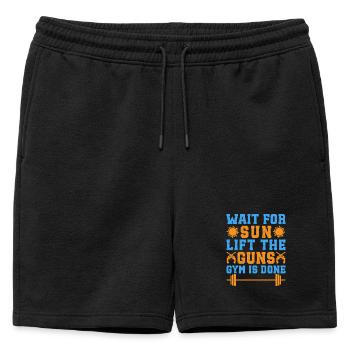 Fitness Motivation Bodybuilder Lift The Guns Gym - Short de survêtement homme premium - noir - Devant - AI Model Male 178 light (178cm)
