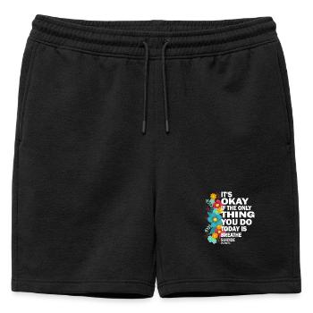 Es ist in Ordnung, wenn das Einzige, was der Atem ist, ist - Männer Premium Organic Sweatshorts - Schwarz - Vorne - AI Model Male 178 light (178cm)