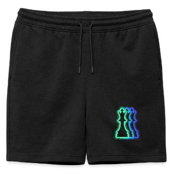 Chess pieces chess players silhouettes chess - Mens' Premium Organic Sweatshorts - black - Front - AI Model Male 178 light (178cm)