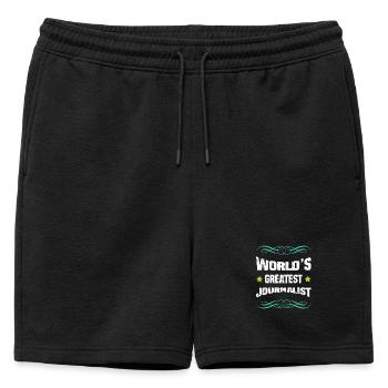 World's Best Journalist - Mens' Premium Organic Sweatshorts - black - Front - AI Model Male 178 light (178cm)